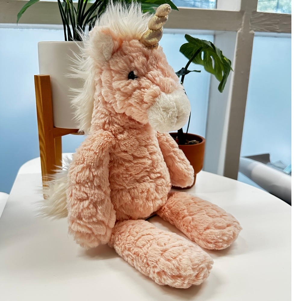Mary Meyer Unicorn Soft Pink Plush Kids Gift & Nursery Decor Gold Horn Magical